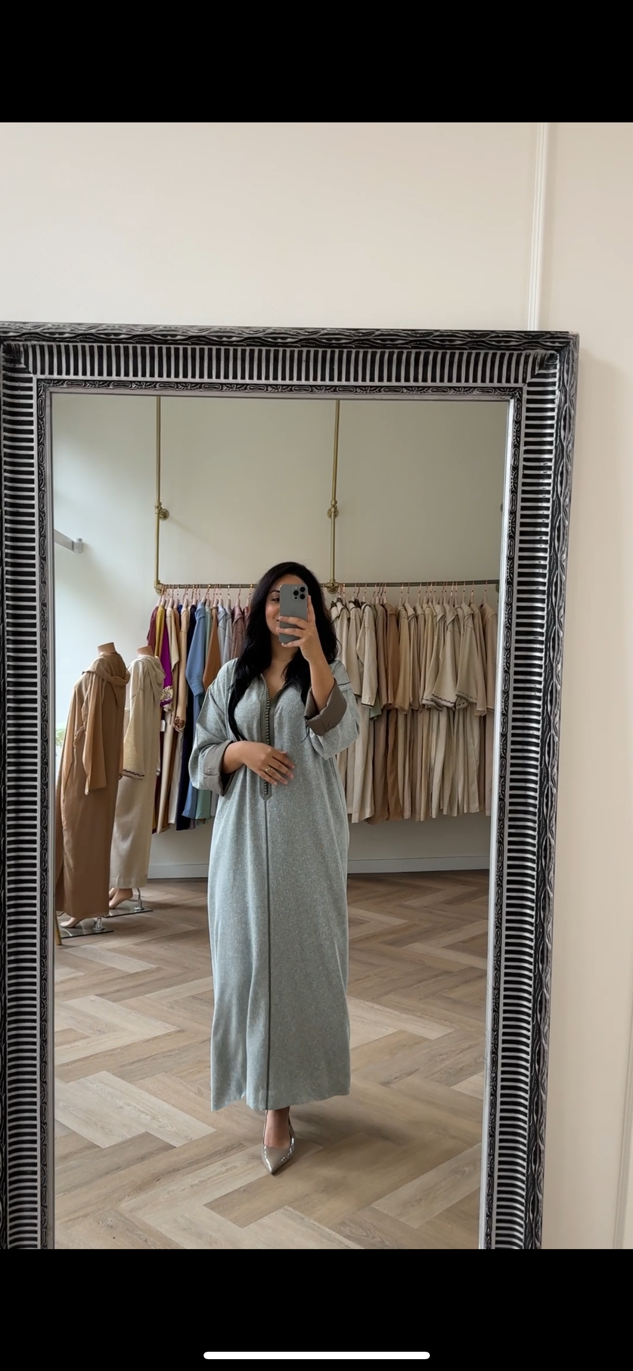 Double faced jellaba khaki
